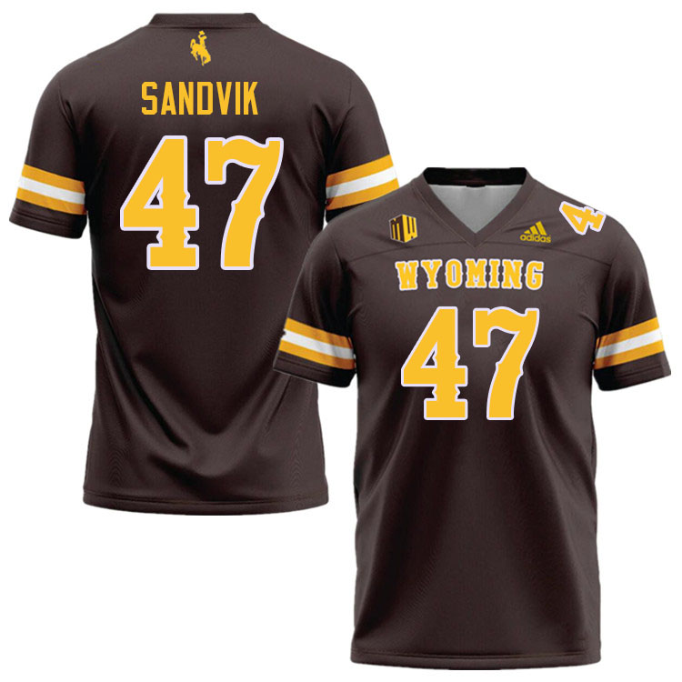 Wyoming Cowboys #47 Erik Sandvik College Football Jerseys,Uniforms-Brown